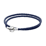 Pandora Topeltring Punutud Disainiga Nahast K&auml;ev&otilde;ru Naiste k&auml;ev&otilde;ru Tume-Sinine 590705CDB-D Box,38