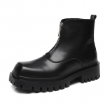 Briti stiilis meeste k&otilde;rge s&auml;&auml;rega v&auml;litingimustes veekindlad saapad moodsad vabaaja nahast paksu tallaga l&uuml;hikesed saapad kvaliteetsed &uuml;mara ninaga saapad 38 must