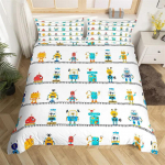 Robot Pehme Tekikate Komplekt Karbis Kosmoserobot Voodipesu Komplekt Patchwork Transformer Futuristlik Masin Soe Tekikate Twin T&auml;ielik Poisile 100*200cm Single