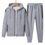 Kevadine ja s&uuml;gisene vaba aeg Mood Spordir&otilde;ivad Kardigan Kost&uuml;&uuml;m Meeste Seisu Kaelus Hoodie P&uuml;ksid Kaheosaline komplekt L