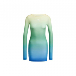 adidas Originals Naiste Gradient V&otilde;rkp&uuml;ksidega Pikkade Varrukatega Bodycon Minikleit Mitmev&auml;rviline JF8267 M