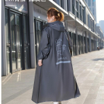 Uus t&auml;iskasvanute vihmamantel elektris&otilde;idukile pikk kogu keha kaitse vihmavalingu eest unisex v&auml;li-vihmamantel Xxl (suitable for height 170-180cm) black