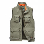 Meeste vestjakk &otilde;huke lahtine pluss suurus 6xl p&uuml;stkrae kalastusvest L khaki