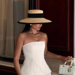 &Otilde;lg suvem&uuml;ts Hepburni stiilis laia &auml;&auml;rega m&uuml;ts Prantsuse elegantne naiste mere&auml;&auml;rne reisi p&auml;ikesem&uuml;ts sombrero M55-58cm brown