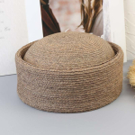 Naiste Looduslik 100% Raffia Pillbox M&uuml;ts Ringi N&otilde;gus &Uuml;laosaga Baretid Prantsuse Vintage Kevad Suvi P&auml;ikesem&uuml;tsid Pulma Fascinator Pidu 56-58cm beige