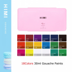HIMI Jelly Guassi V&auml;rvikomplekt, 18/24 V&auml;rvi 30ml/1oz Kandekohvris L&auml;bipaistmatu Akvarellv&auml;rvimine T&auml;iuslik Kunstnikele Algajatele