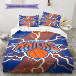 NY Knicksi mustriga voodipesukomplekt Tekikate Padjap&uuml;&uuml;r Kodukaunistus Kingitus (1 * tekikott + 2 * padjap&uuml;&uuml;ri, ilma s&uuml;damikuta) 135x200cm blue