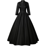 Vintage Victoria K&otilde;rge Kaelusega Ruffle'idega Maxi Kleit, 3/4 Varrukaga A-l&otilde;ikeline Renessanss-kleit Naistele, Ideaalne Cosplay, Halloweeni ja Maskeraadipidudeks XXXL must