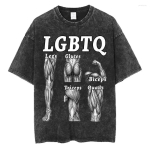 Meeste T-s&auml;rgid LGBTQ Jalad Tuharad Biceps Kolmpead Reied &Uuml;lem&otilde;&otilde;tmeline S&auml;rk Puuvillane Vintage Pesemata T-s&auml;rk Meestele Naistele Streetwear 0420-3 L mitmev&auml;rviline