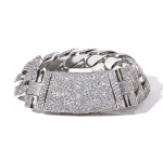NUOYA Tugev 22mm Kuuba K&auml;ev&otilde;ru Kullatud Kaardus Klapplukuga J&auml;&auml;ga Kaetud Tsirkoon Kett Hip Hop Peen Ehtekomplekt Bracelet 7inch(17.78cm) h&otilde;be