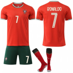 Ronaldo Portugal Nr. 7 Jersey 25/26 - Laste spordivarustus Hingav pol&uuml;ester Punane jalgpallivorm 110-120 CM