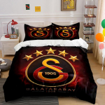 Galatasaray logo voodipesukomplekt Voodipesu tekikoti komplekt Tekikott Padjap&uuml;&uuml;rid  (1 * Tekikott 2 * Padjap&uuml;&uuml;ri, ilma tekita) 135x200cm