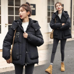 Naiste pargid Talvine Paks vabaaja kapuuts Mood Puuvillane Soe L&uuml;hike Joped Korea T&otilde;mblukk Lume Mantlid Puffer Parka M