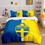 Sinikollane Rootsi embleem. Voodipesukomplektid Tekikotikomplektid Tekikotid Padjap&uuml;&uuml;rid(1* Tekikott 2* Padjap&uuml;&uuml;ri (ilma tekita)) 135x200cm yellow