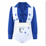 Seksikas Dallas Cowboysi Cheerleaderi Kost&uuml;&uuml;m T&auml;iskasvanud Laps Cheerleading Spordiv&otilde;istluse &Uuml;htne Jalgpalli Cheerleaderid T&uuml;druk Cosplay Kost&uuml;&uuml;m M blue