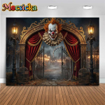 Mocsicka Halloweeni Fotograafia Taustad Tsirkuse Kaunistused Taust Terrori Joker Mask Beebi S&uuml;nnip&auml;evapeo Fotostuudio Seinakleebis 82.7x59inch/210*150cm