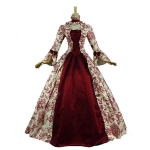 Naiste Cosplay Marie Antoinette'i kleit Keskaegne laia varrukaga Viktoriaanlik peokleit Renessanss Gootiline lilleline hommikumantel Suur suurus S punane