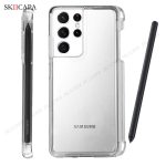 Samsung S21 Ultra Stylus S-Pen Pesaga Hoidik Pehme Telefonikate Galaxy G9980 G998D G998U jaoks L&auml;bipaistev Jalatugiga Kate For SM-G998B DS&No stylus Pen white