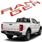 Tagaluugi sildid Ford Ranger 2019 2020 jaoks, 3D t&otilde;stetud ja kleebised, tagaluugi embleemid punane