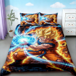 Multikas Dragon Ball tekikott ja padjap&uuml;&uuml;ride komplekt Goku voodipesukomplekt Pehme ja mugav laste magamistoa kaunistuseks Queen King Size 140*200cm/55x79in Single/Twin 3pcs