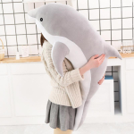 160cm Suur Kawaii Delfiini Pehmed M&auml;nguasjad Lastele T&auml;idisega Mereloom Nukk Pehme Beebi Magamispadi Armas Kingitus Lastele T&uuml;drukutele 120cm hall v&auml;rv