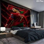 Cristiano Ronaldo seinavaip Esteetiline seinakaunistus Tr&uuml;kitud kangast tekk Dekoratiivsed vaibad magamistuppa elutuppa Kodu kaunistus 180cm x 230cm