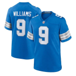 NFL Detroit Lions Kohandatud Tikitud Jalgpallis&auml;rk Meeste St. Pruun 14 Goff 16 Gibbs 26 Meeskonna spordir&otilde;ivad 9 Williams Blue
