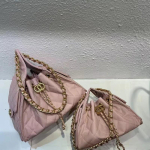 Ehtsa Nahast Hobo Kott Kaviari Tekstuuriga Matt Viimistlus Kett-Rihm Pingutusn&ouml;&ouml;r &Auml;mbri Kuju Naistele Igap&auml;evaseks Kasutamiseks 26cm Large Pink Double Circle Strap gray
