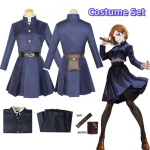 Anime Jujutsu Kaisen Cosplay Kost&uuml;&uuml;m Kugisaki Nobara T&auml;toveering T&uuml;drukud Naised Kleit &Uuml;htne T&auml;ielik Komplekt S blue