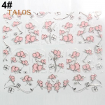 3D reljeefsete roosade lillede mustriga disain k&uuml;&uuml;nekleebise n&auml;pun&auml;iteid kleebised ise tehke manik&uuml;&uuml;ri t&ouml;&ouml;riist 4