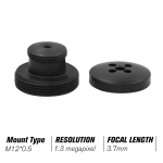 3,7 mm M12 nupuga objektiiv M12 kinnitus, 1,3-megapiksline 80-kraadine horisontaalne vaatenurk F2.0 fikseeritud iiris must