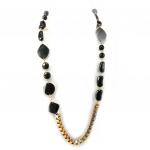 Les Tr&eacute;sors De Lily [F3234] &ndash; Disainer pikk kaelakee Kilimanjaro kuldne h&otilde;be must