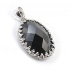 Les Tr&eacute;sors De Lily [G2792] - Pendentif Argent 'Sappho' noir argent&eacute; (rhodi&eacute;) - 15x18 mm must