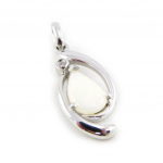 Les Tr&eacute;sors De Lily [H5589] &ndash; h&otilde;bedane ripats 'Goddess Opal' H&otilde;bevalge (roodiumiga kaetud) &ndash; 20x10 mm valge