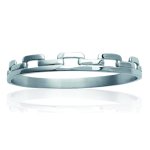 Les Tr&eacute;sors De Lily [J0987] - Bracelet Acier 'Chor&eacute;graphie' argent&eacute; - 62 mm 9 mm h&otilde;be
