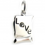 Altesse [L0127] - h&otilde;bedane ripats  Love  p&auml;rgament (roodiumiga kaetud) - 11x14 mm h&otilde;be