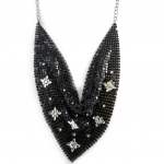 Les Tr&eacute;sors De Lily [M0649] - Collier 'Cotte de Maille' noir must