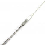 Les Tr&eacute;sors De Lily [M7971] - Gourmette Argent 'Bambino' rhodi&eacute; - 16 cm  4 mm h&otilde;be