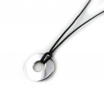 Les Tr&eacute;sors De Lily [N1070] - Collier Argent 'Zen' argent&eacute; noir must