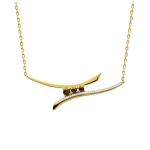 Les Tr&eacute;sors De Lily [N6974] - kullatud kaelakee  Anastacia  kuldne merevaigukollane - 55x15 mm kuld