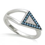 Bague Argent 'Navajos' turquoise noir argent&eacute; (rhodi&eacute;) 56 t&uuml;rkiissinine
