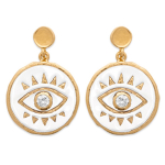 Les Tr&eacute;sors De Lily [Q8165] - kullatud k&otilde;rvar&otilde;ngad  Cleopatra  valgest kullast (silm) - 20x14 mm valge