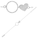 Les Tr&eacute;sors De Lily [Q9354] - K&auml;sitsi valmistatud h&otilde;bedast k&auml;ev&otilde;ru  Love  h&otilde;bedane (roodiumiga kaetud) - 20x10 mm h&otilde;be