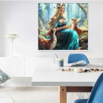 Teemanttikandite komplekt Fairy Pilt kividest Teemantmosaiik Hirve kodukaunistus 30x30CM