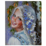 5D teemantmaaling, lilleline naine, pildid rhinestones teemanttikanditest 20X30CM