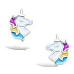 Les Tr&eacute;sors De Lily [R1559] - h&otilde;bedased k&otilde;rvar&otilde;ngad  Licorne My Unicorn  valge roosa sinine h&otilde;be (roodiumiga kaetud) - 10x8 mm mitmev&auml;rviline