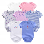 7 tk/komplekti beebiriided Mood L&uuml;hikeste varrukatega Puuvillane Vasts&uuml;ndinu Beebi Poiss T&uuml;drukute Riietus Multifilm Imikute Rompers Jumpsuits roupas de bebe 3M