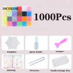 10 v&auml;rvi DIY veepihustushelmed Moehelmed Pusle Lapsed K&auml;sitsi valmistatud v&otilde;lum&auml;nguasjad Helmed K&auml;sit&ouml;&ouml; 1000Pcs mitmev&auml;rviline