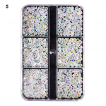 6 Grids/Box Nail Rhinestones Easy to Apply Exquisite Glass Beautiful Nail Ornament Handicrafts Sparkling Rhinestones for Professional Use 1