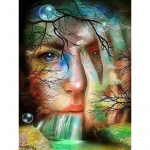 5D DIY Teemantmaali T&uuml;druku ja kosk Ristpistes Komplekt Mosaiik Teemanttikandid Roos T&auml;is&uuml;mmargune/ruudukujuline puur Kodukaunistus Round 20x30cm